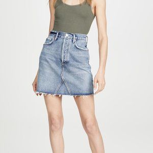 Agolde Ada jean skirt Riddle high rise mid length NWT 27